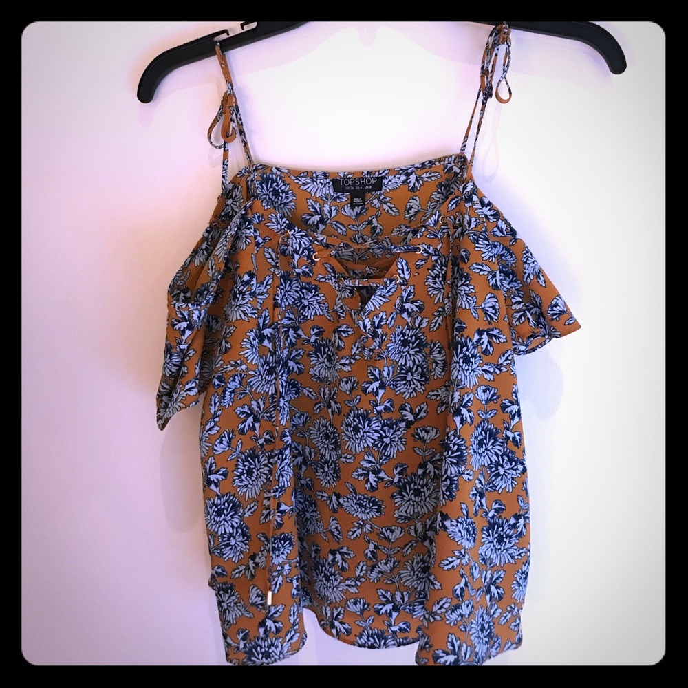 Top shop floral tie top